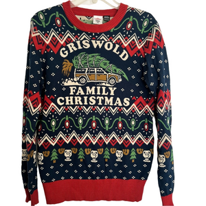 Griswold Family Christmas Sweater Ugly Sweater Men M Festive Holiday Color Crew